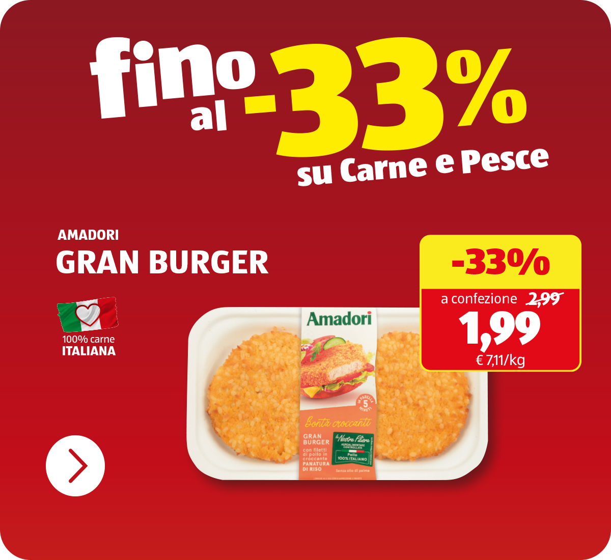 Fino al -33% sulla carne