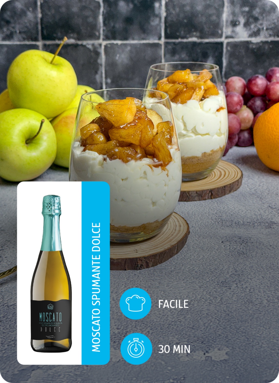 Dessert al bicchiere con le mele