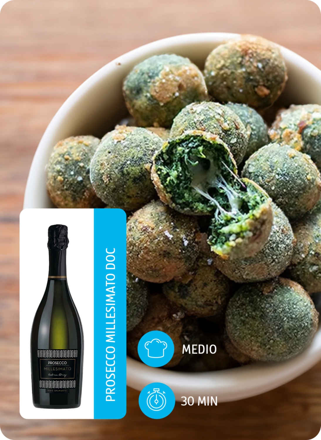 polpette di spinaci dal cuore filante