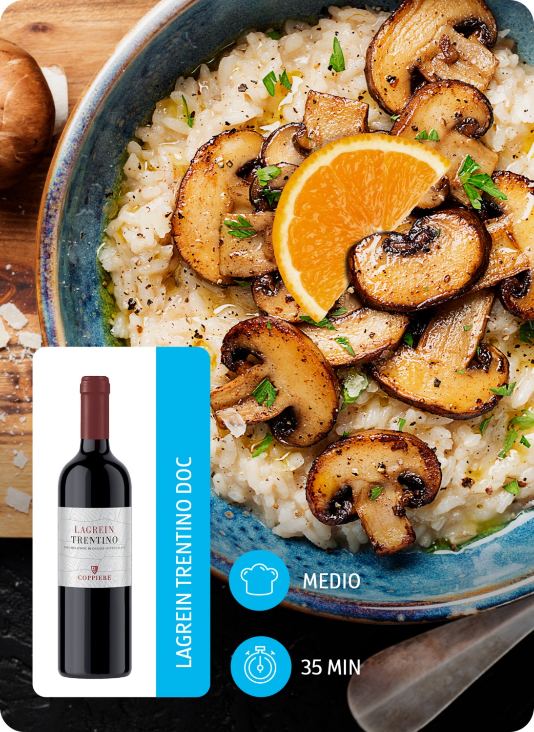 Risotto ai funghi e arancia