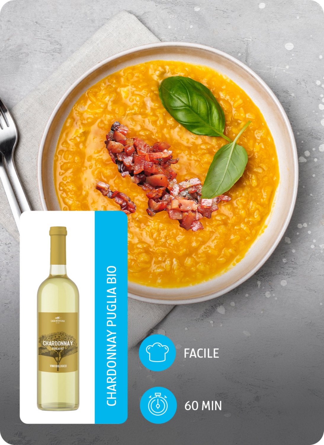Risotto con zucca e speck croccante