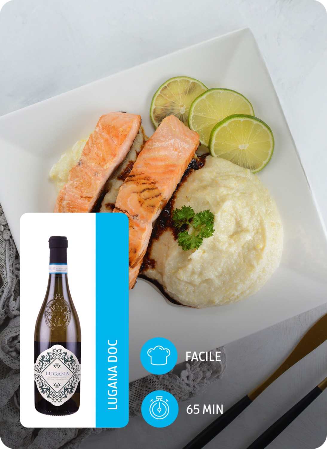 Filetto di salmone conpurè di sedano rapa