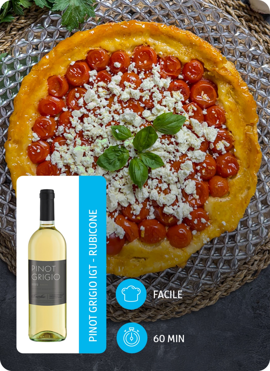Tarte Tatin con pomodori e feta 