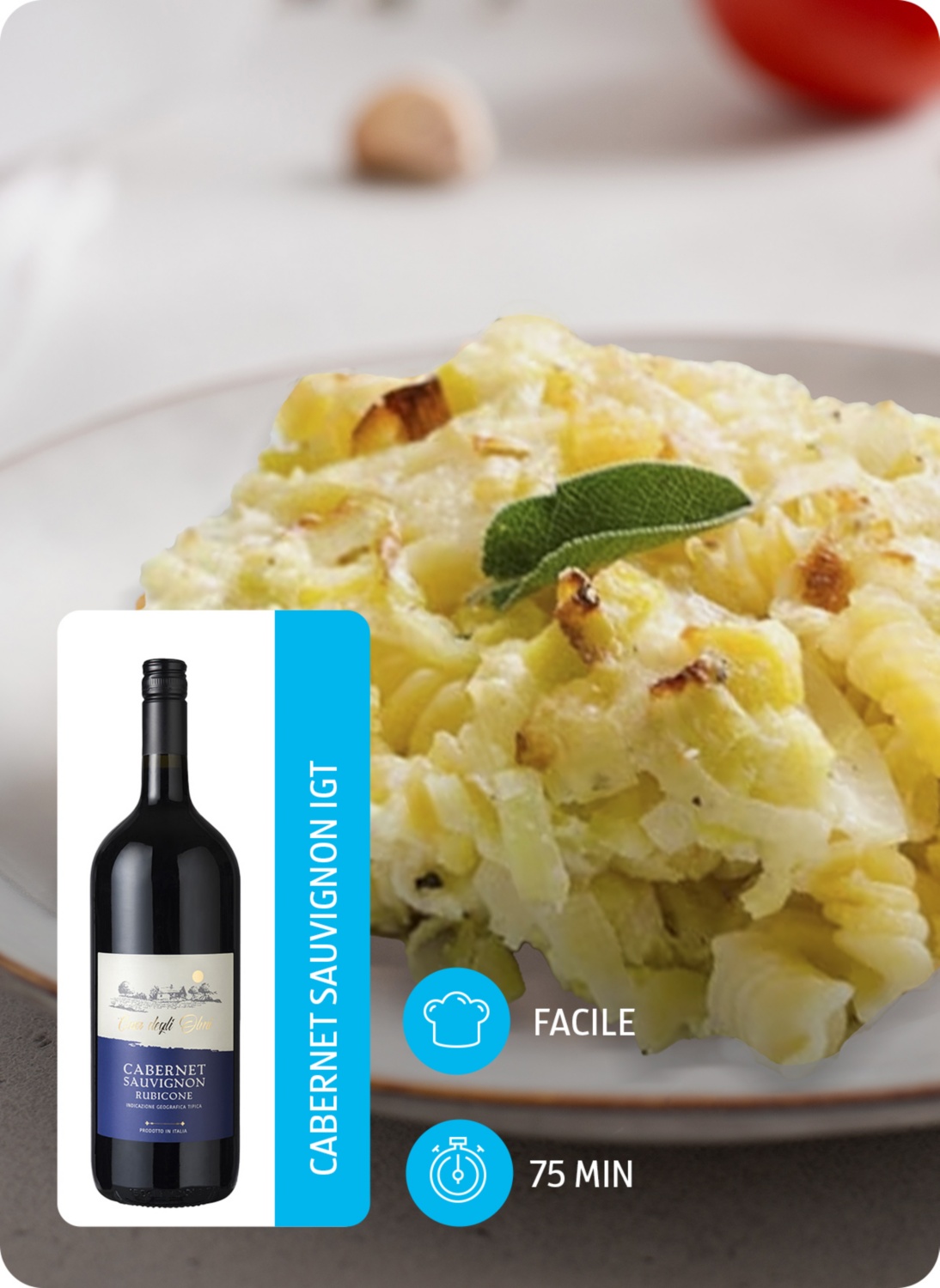 Timballo di fusilli ai porri