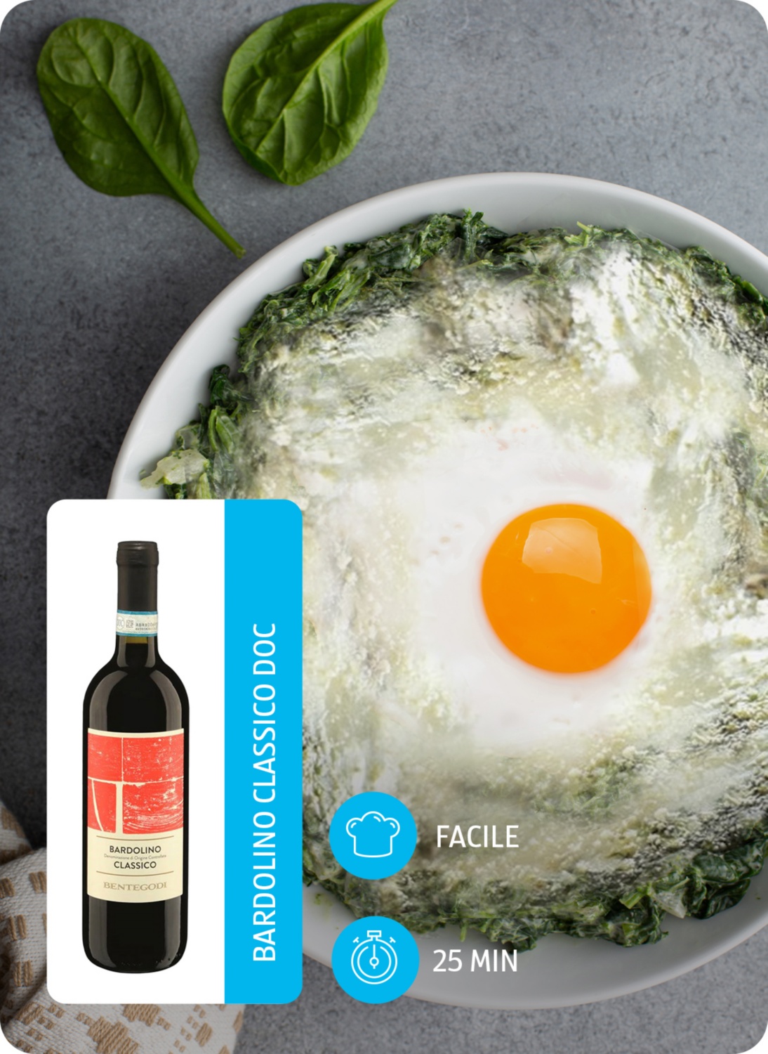 Uova al gratin con spinaci 