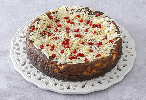 Cheesecake al cioccolato bianco e melograno