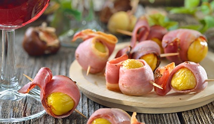 Bocconcini di castagne e bacon