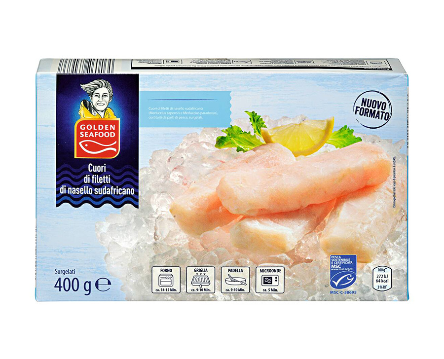 Cuori di filetto di nasello sudafricano MSC 400 g