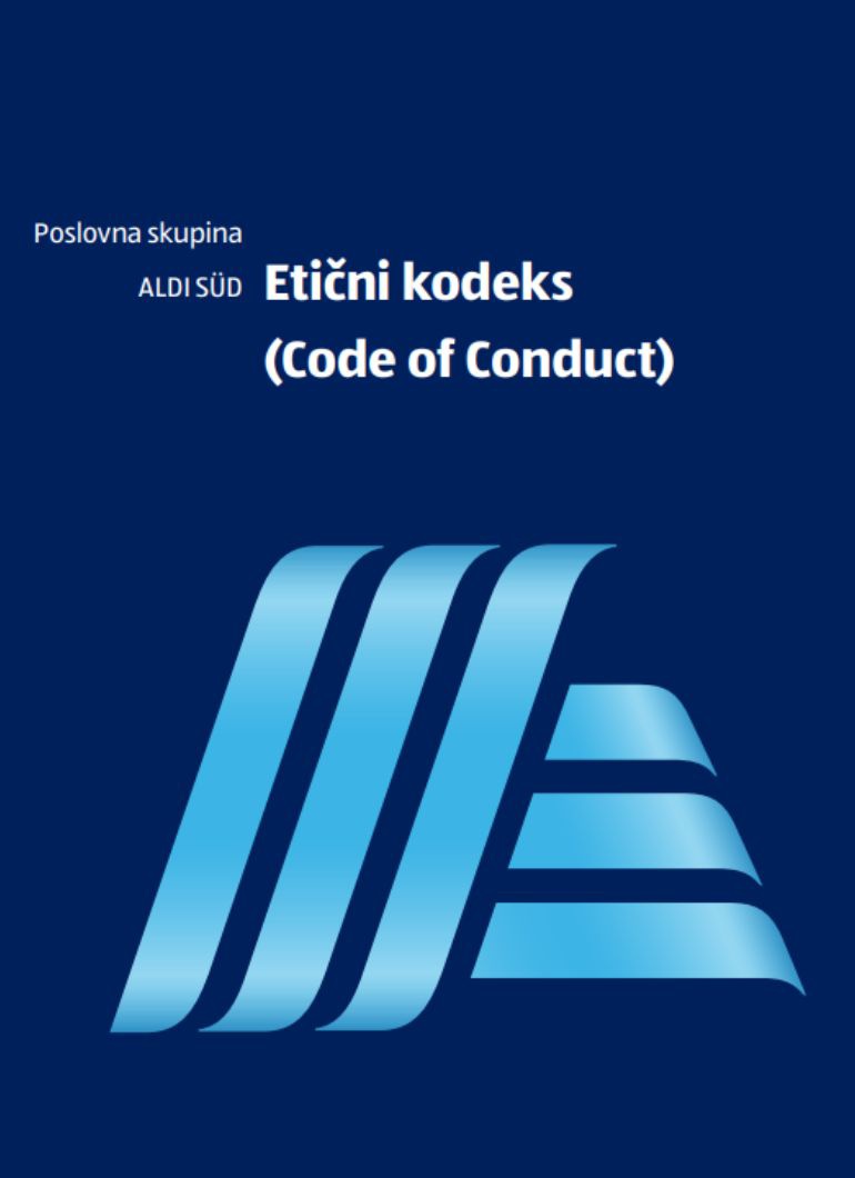 Etični kodeks s Hofer logotipom v ozadju