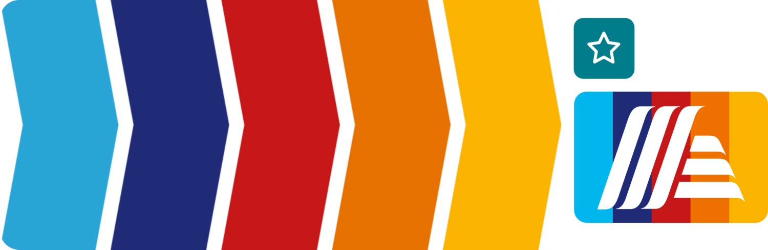 Die ALDImania-Farben in Streifen nebeneinander.