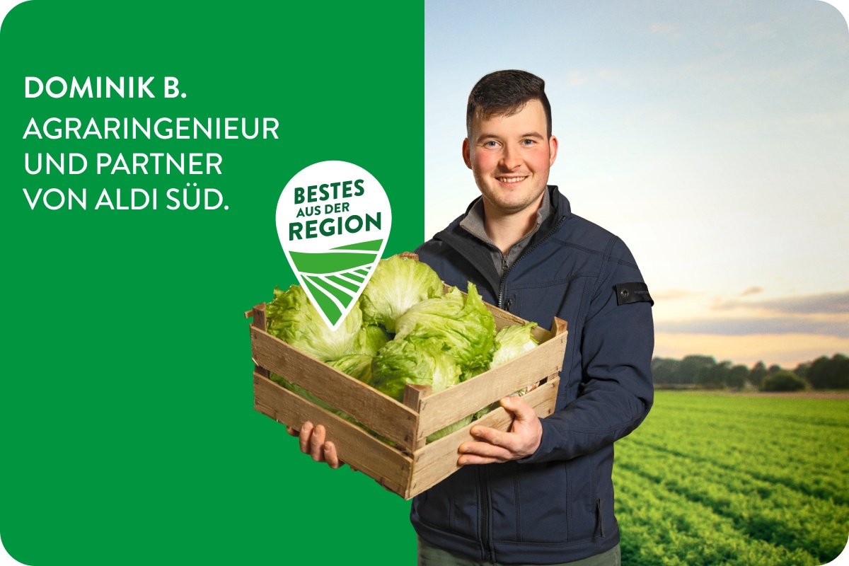 Agraringenieur mit Korb voller Salat.