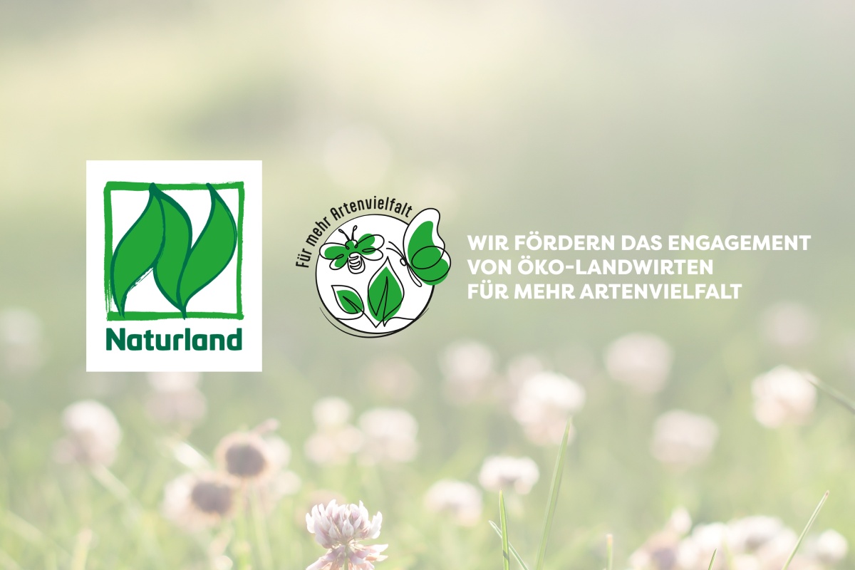 Logo von Naturland der Initiative Für mehr Artebvielfalt.