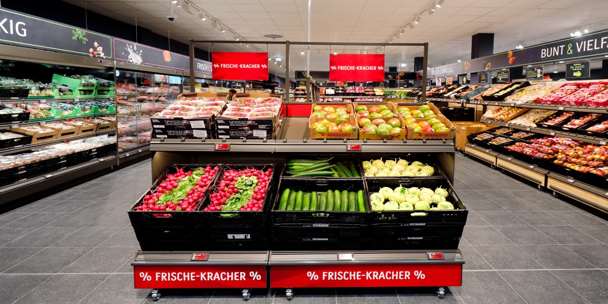 ALDI SÜD Filiale mit herabgesetzten Obst und Gemüse