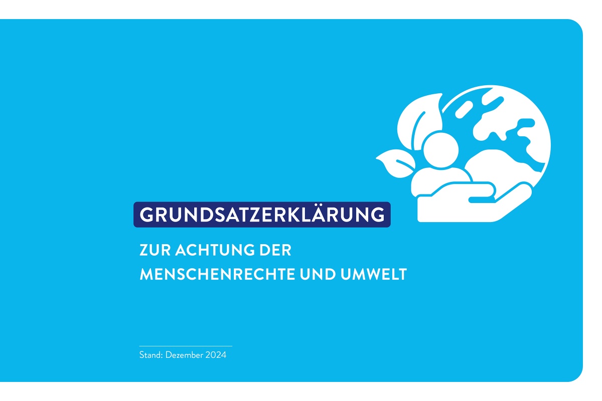 Deckblatt der ALDI SÜD Grundsatzerklärung zur Achtung der Menschenrechte und damit einhergehender Umweltstandards.
