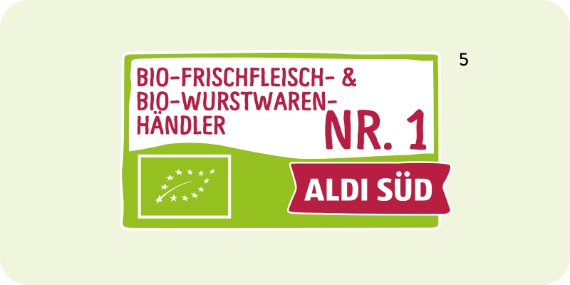 Label Bio-Frischfleisch- und Bio-Wurstwaren-Händler Nr. 1 ALDI SÜD