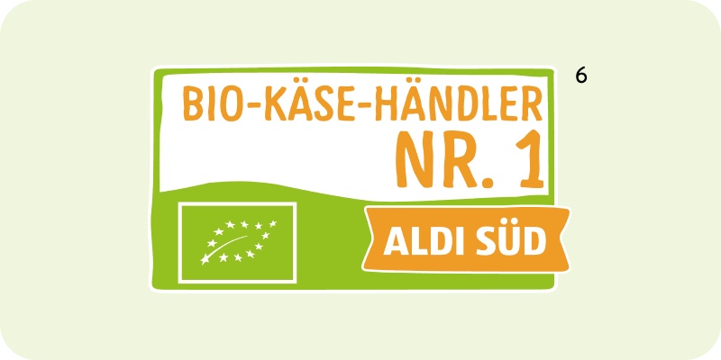 Label Bio-Käse-Händler Nr. 1 ALDI SÜD