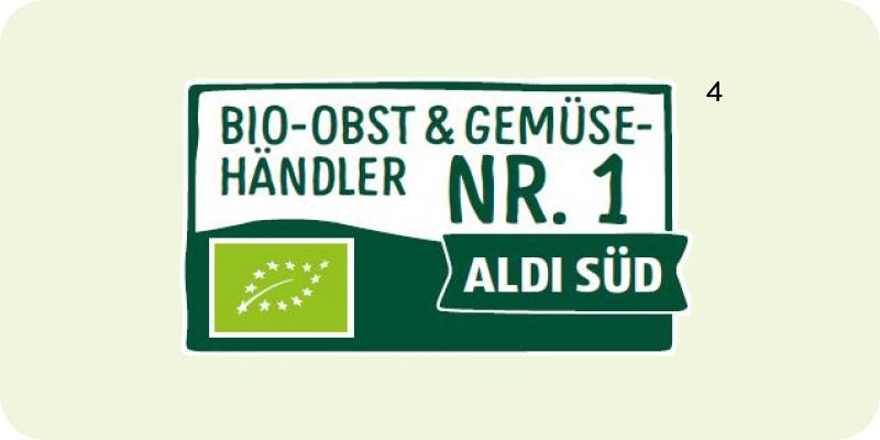 Label Bio-Obst- und Gemüse-Händler Nr. 1 ALDI SÜD