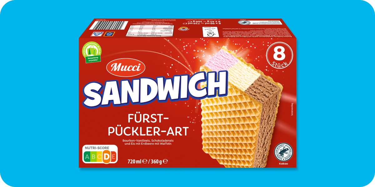 Produktbild MUCCI Eis Sandwich.