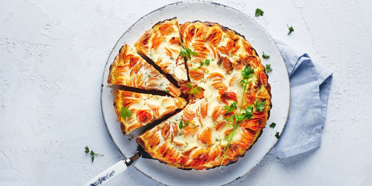 Quiche mit Möhren und Ingwer.