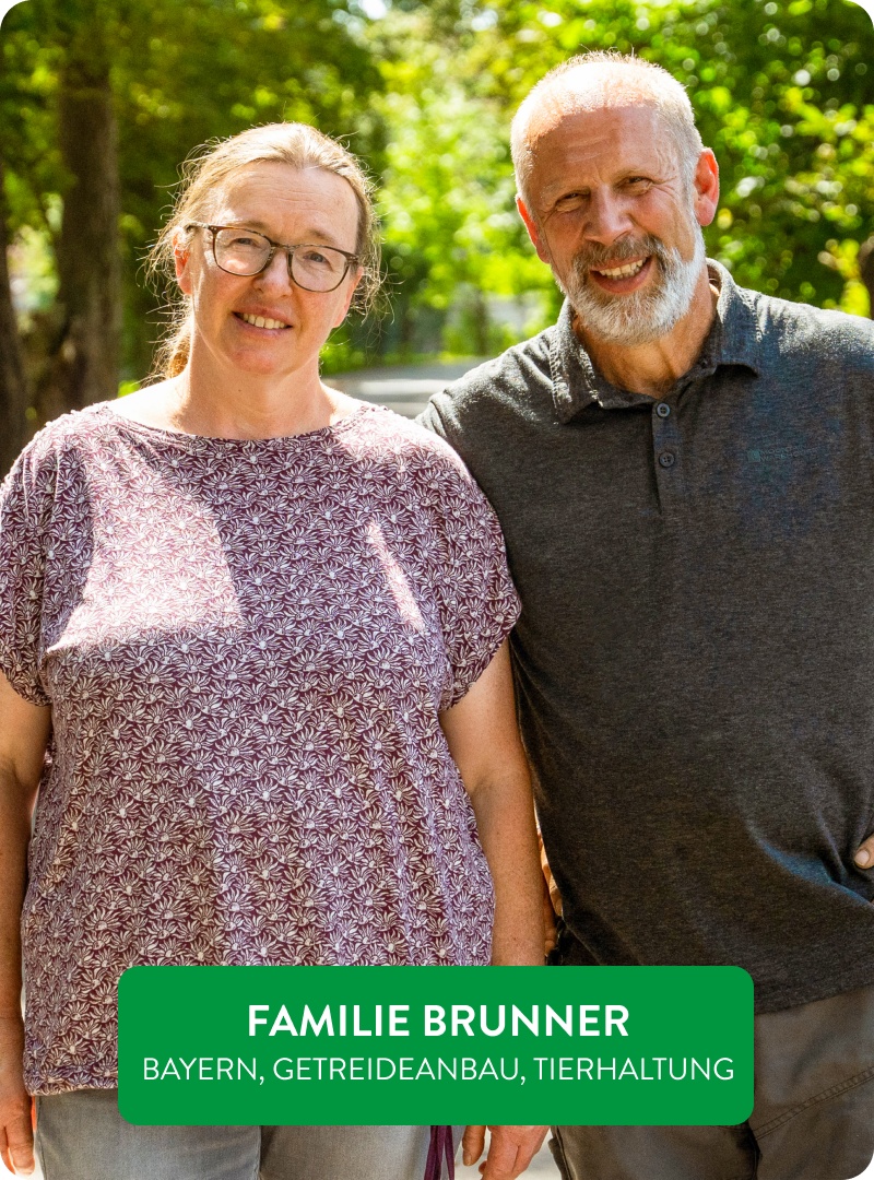Naturland-Landwirte Frau und Herr Brunner.