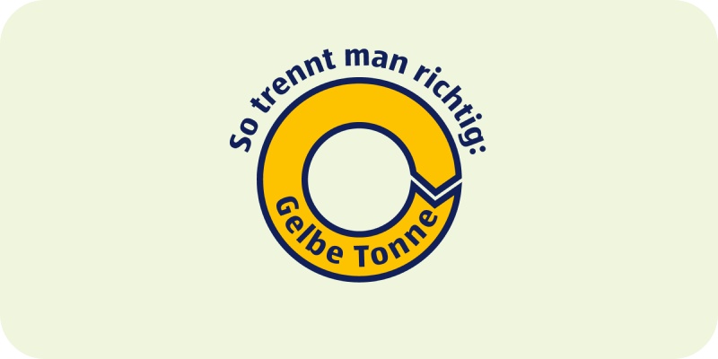 Recycling Symbol gelbe Tonne.