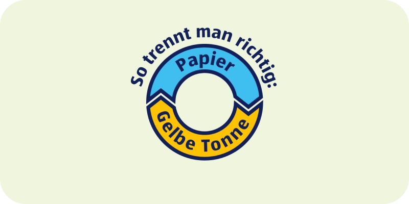 Recycling Symbol Papier und Gelbe Tonne