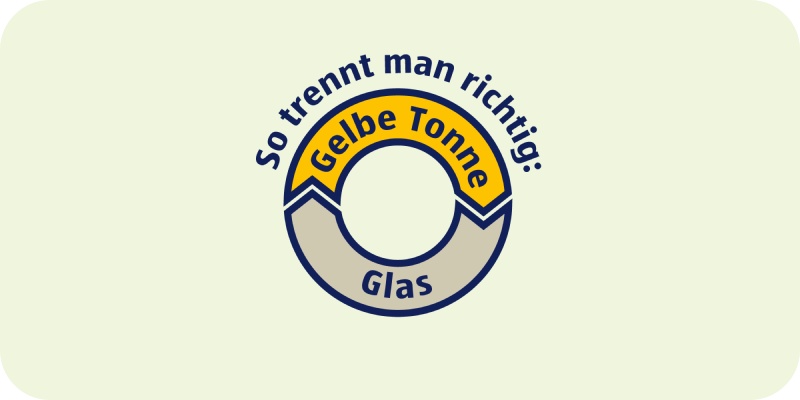 Recycling Symbol Gelbe Tonne und Glas
