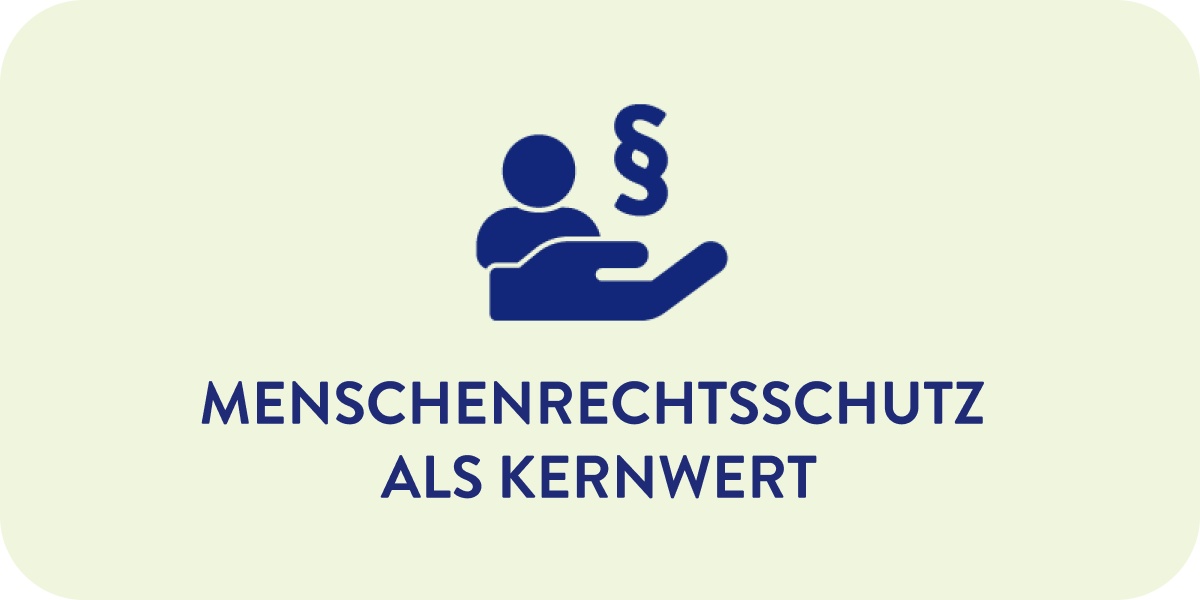 Illustration einer Hand die eine Person und ein Paragrafen-Zeichen hält