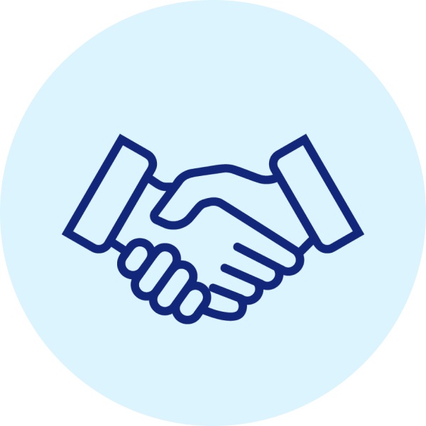 Illustration eines Handschlags.