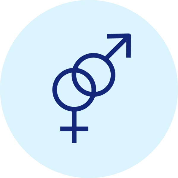 Illustration der ineinander verschränkten Geschlechtersymbole.