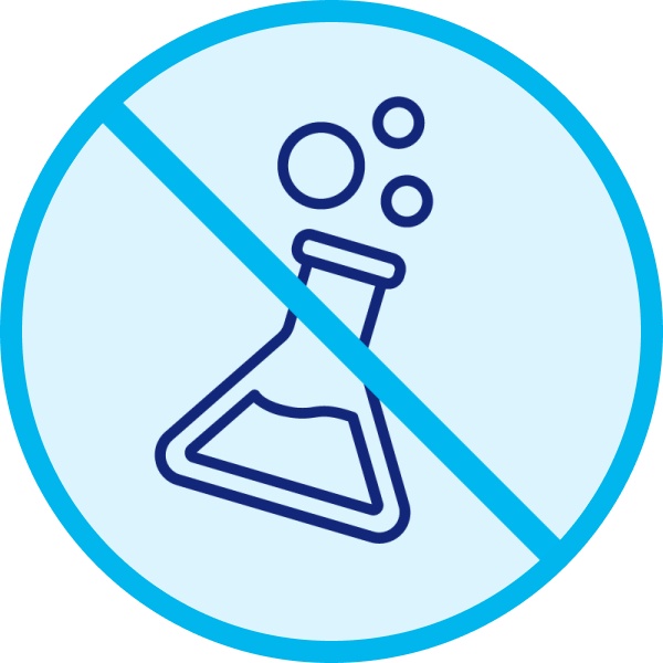 Illustration eines Reagenzglases, das durchgestrichen ist.