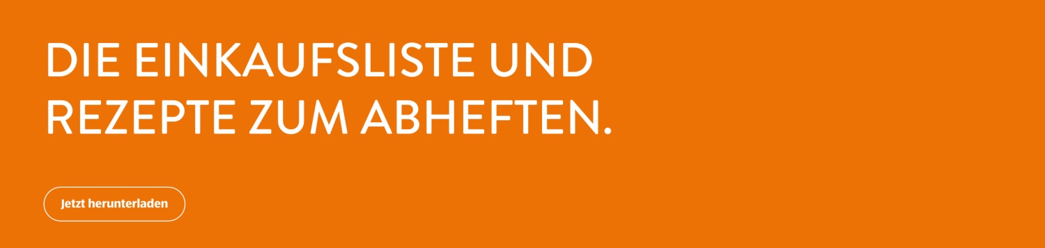 Die Einkaufsliste und Rezepte zum Abheften.