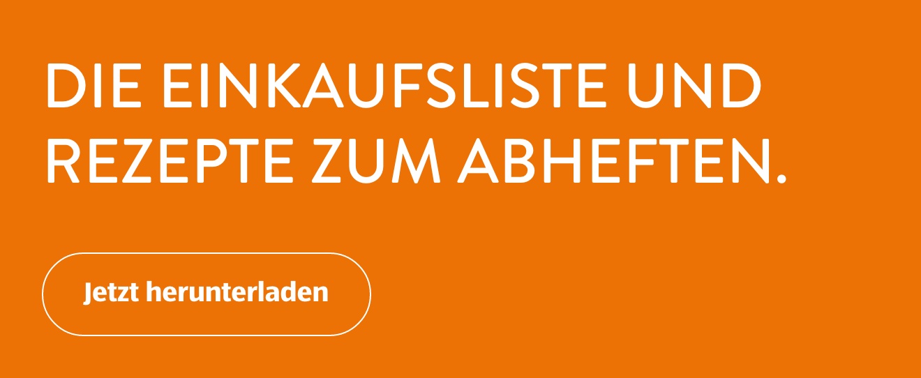 Die Einkaufsliste und Rezepte zum Abheften.