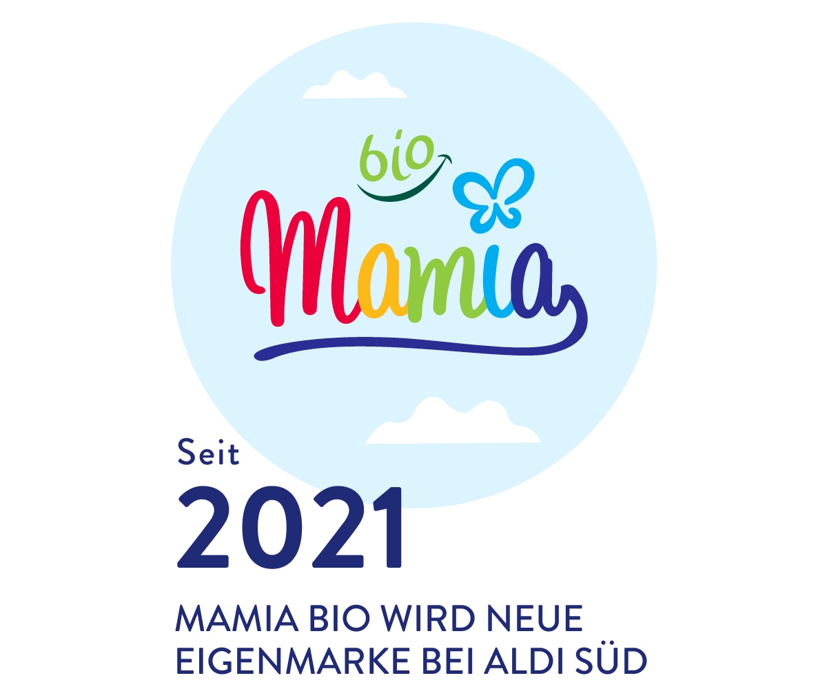 Grafik Seit 2021 Eigenmarke Mamia Bio bei ALDI SÜD
