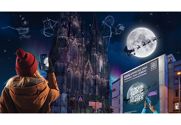 ALDI SÜD verwandelt Himmel in eine Weihnachts-Show