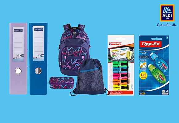 Zeit für Schnäppchenjäger: ALDI SÜD verkauft ab dem 13. Juli großes Schul- und Büroartikelsortiment zum besten Preis