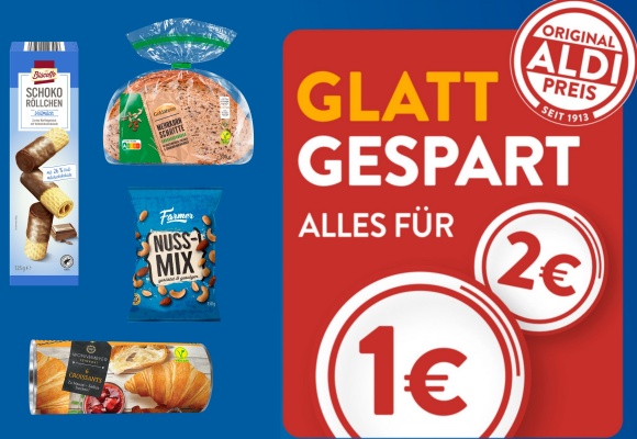 Glatt gespart: ALDI SÜD senkt die Preise zahlreicher Eigenmarken-Produkte auf den vollen Euro