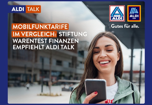 Mobilfunktarife im Vergleich: Stiftung Warentest Finanzen empfiehlt ALDI TALK