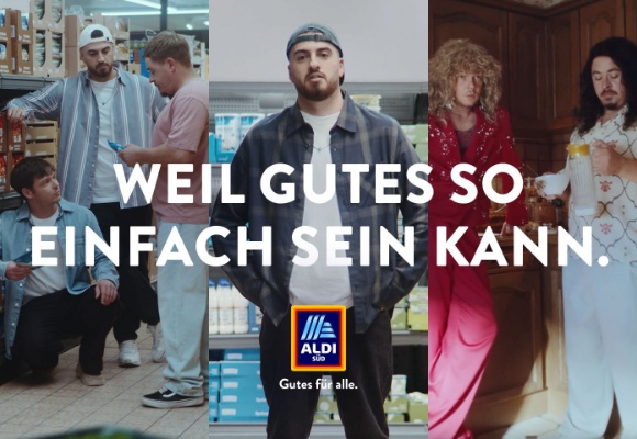 Tahsim Durgun sowie Gustav und Georg von Tokio Hotel zeigen, warum Einkaufen bei ALDI SÜD immer einfach ist