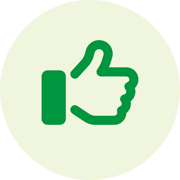 Grafik einer Daumen hoch Geste