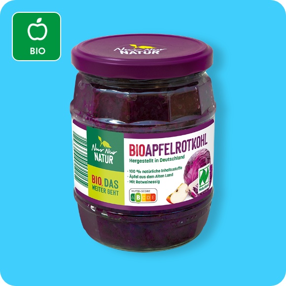 Bio-Apfelrotkohl oder -Sauerkraut