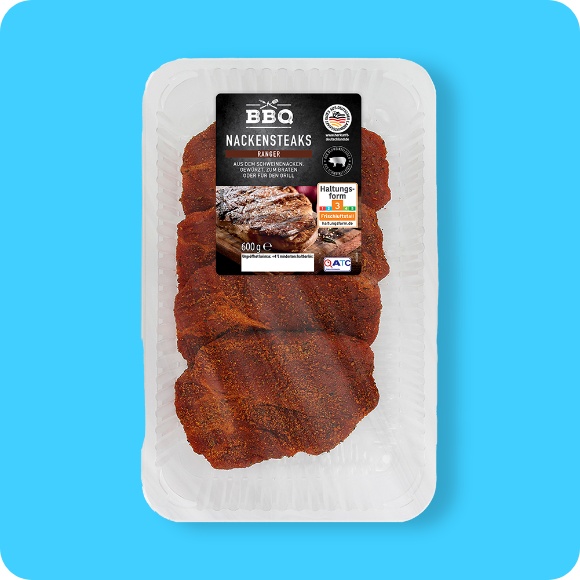 Nackensteaks, gewürzt⁷