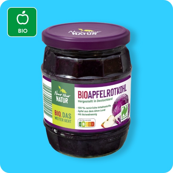Bio-Apfelrotkohl oder -Sauerkraut