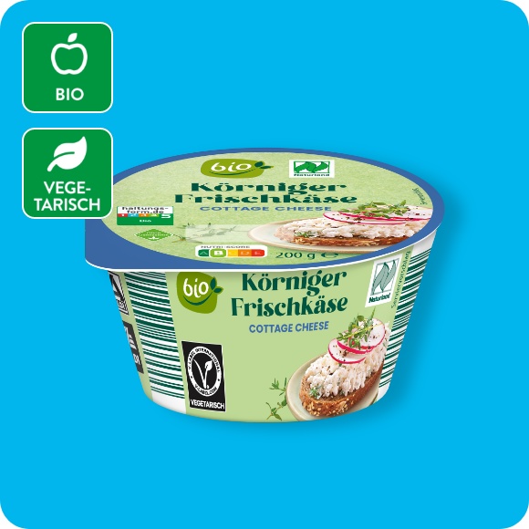 Körniger Bio-Frischkäse