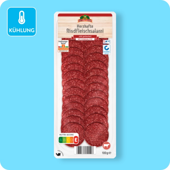 Herzhafte Rindfleischsalami