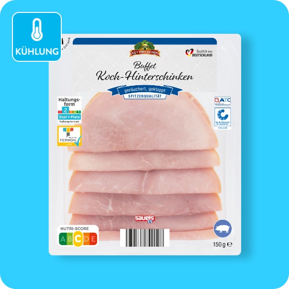Buffet-Kochhinterschinken oder -Putenkochschinken