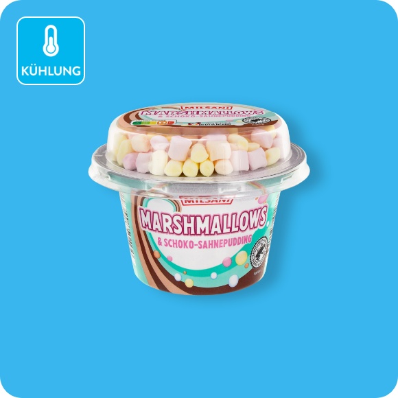 Sahnepudding mit Süßigkeiten