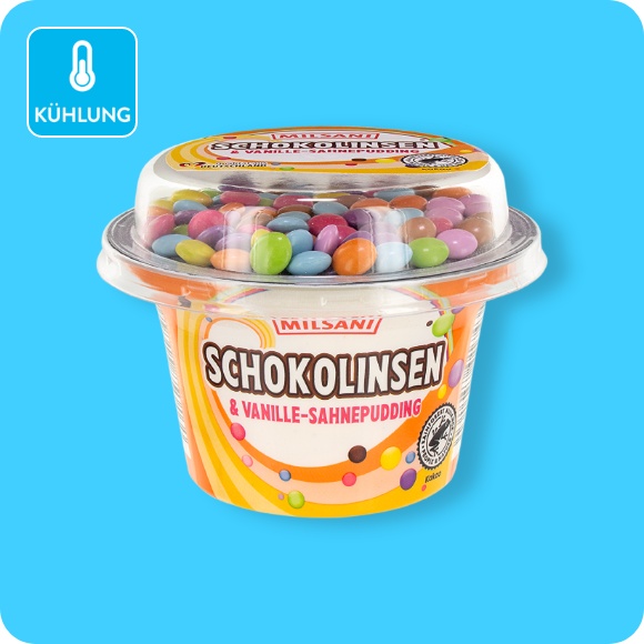 Sahnepudding mit Süßigkeiten