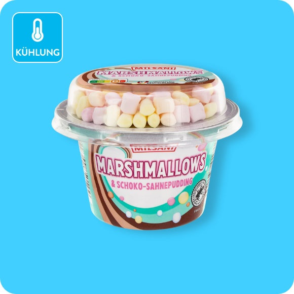 Sahnepudding mit Süßigkeiten