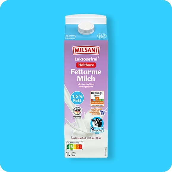 Laktosefreie H-Milch⁴